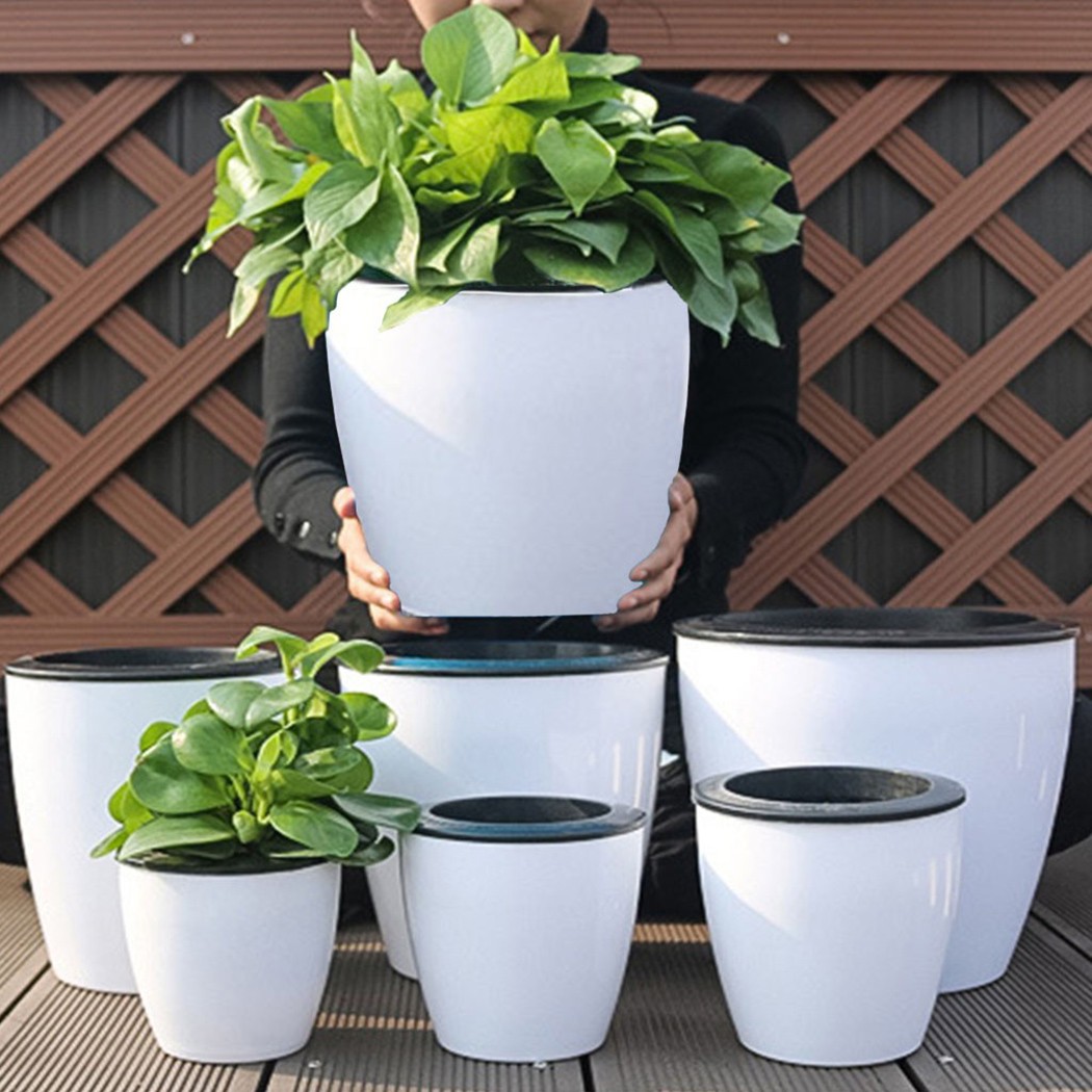 Self Watering Planter - Automatic Watering Flower Plants Pot Lazy
