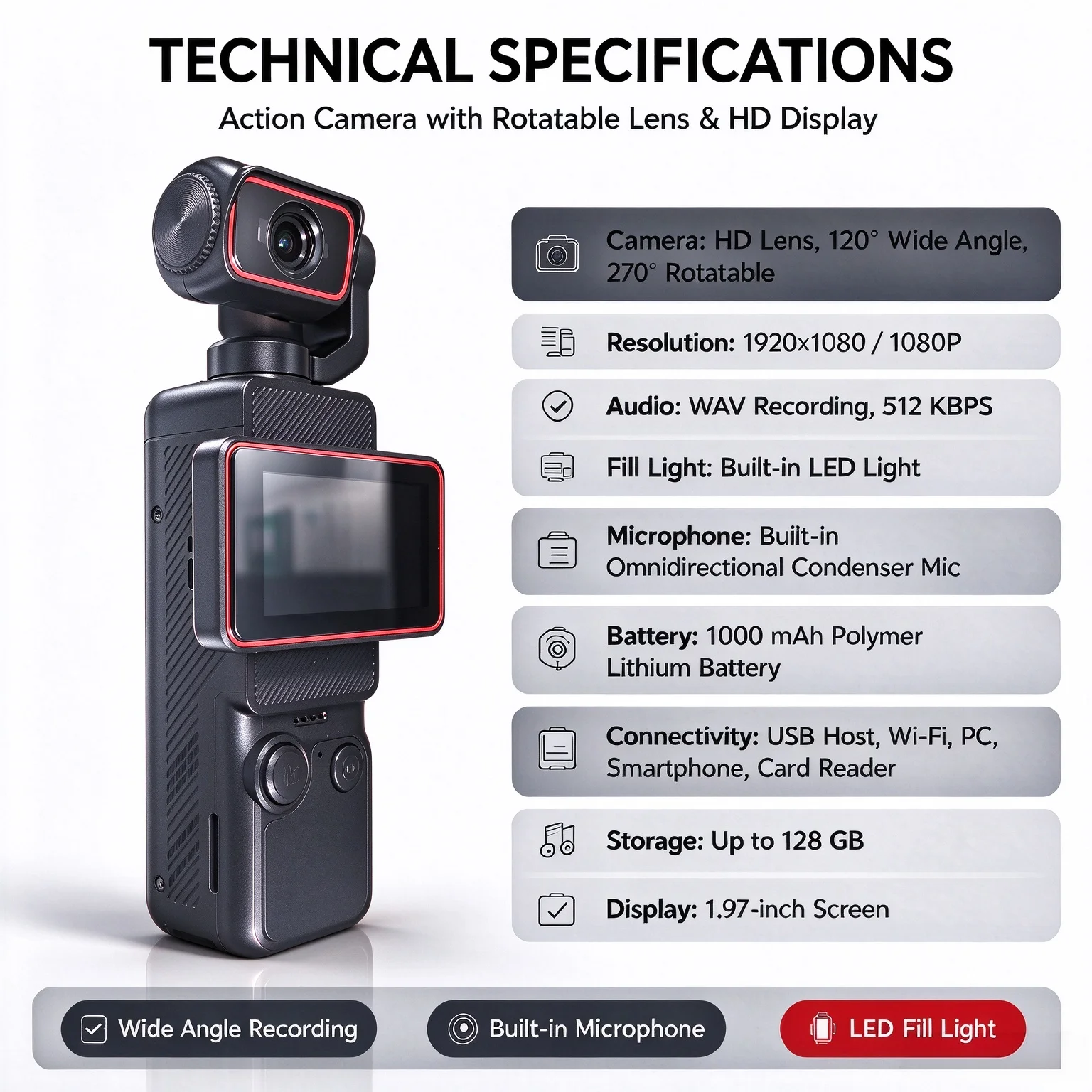 New Pocket Handheld Vlog Camer - Garden Camera ulasan dan harga