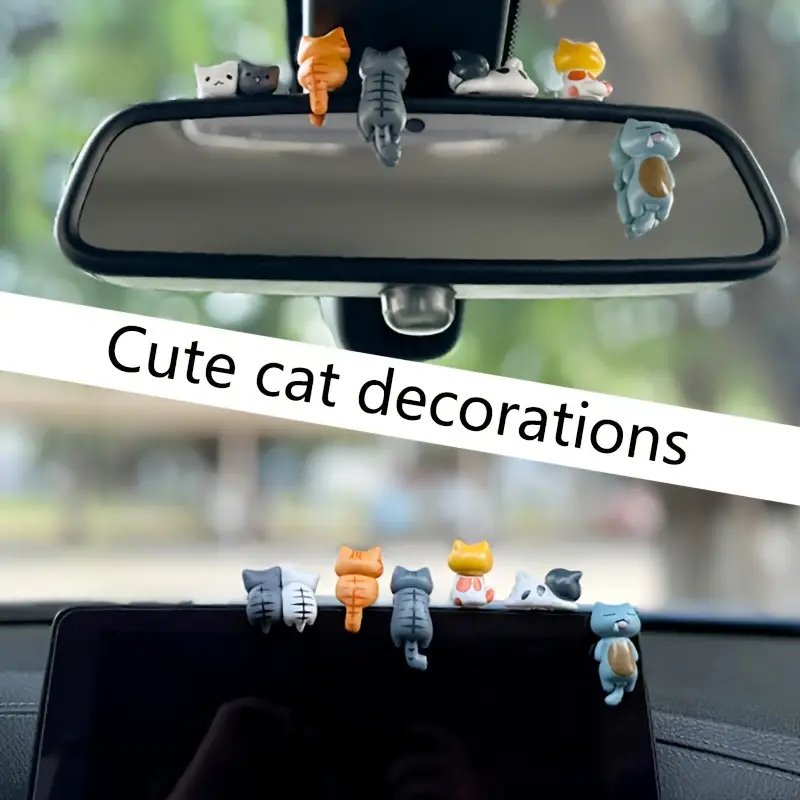 6pcs PVC Cartoon Cat Figurines - Plant Monitor ulasan dan harga