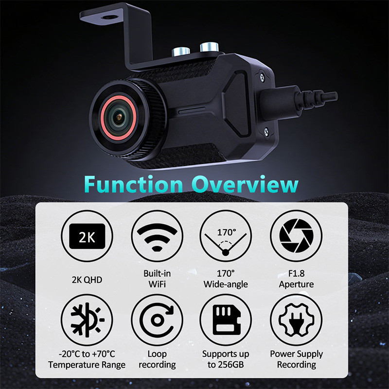 2K Motorcycle Dash Cam WiFi Dr - Garden Camera ulasan dan harga